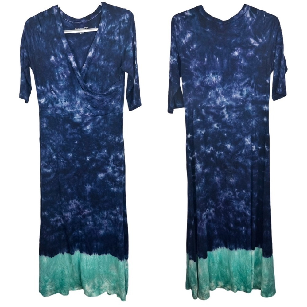 Soft Surroundings Tie Dye Jersey Knit Maxi Dress